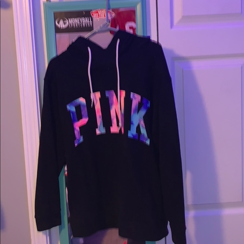 pink hoodie